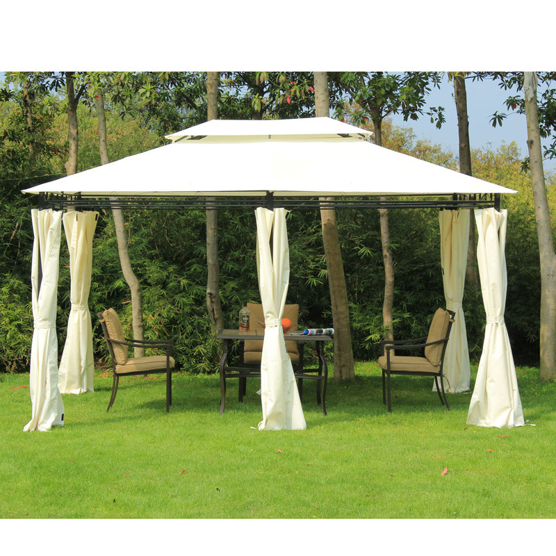 Outsunny 13 1 Ft W X 9 8 D Steel Patio Gazebo Canopy 9 8 Ft D Steel Patio Gazebo Canopy
