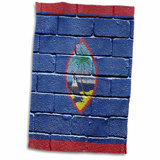 3D Rose National Flag of Guam Painted onto A Brick Wall Guamanian Towel 15 x 22 Multicolor