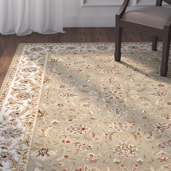 Chuckanut Hand-Hooked Wool Sage/Ivory Area Rug by Darby Home Co