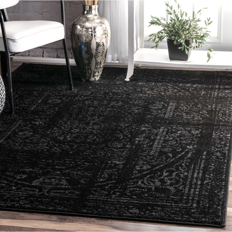 Lark Manor Bridport Oriental Black Area Rug Reviews Wayfair Lark Manor Bridport Oriental Black Area