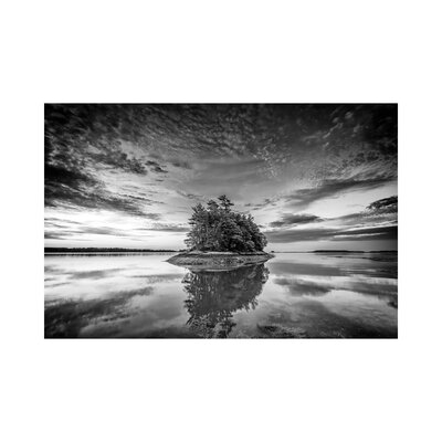 Wolfes Neck Reflections Black And White by - Wrapped Canvas East Urban Home Size: 26