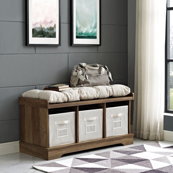 Liller Wood Storage Bench by Alcott Hill