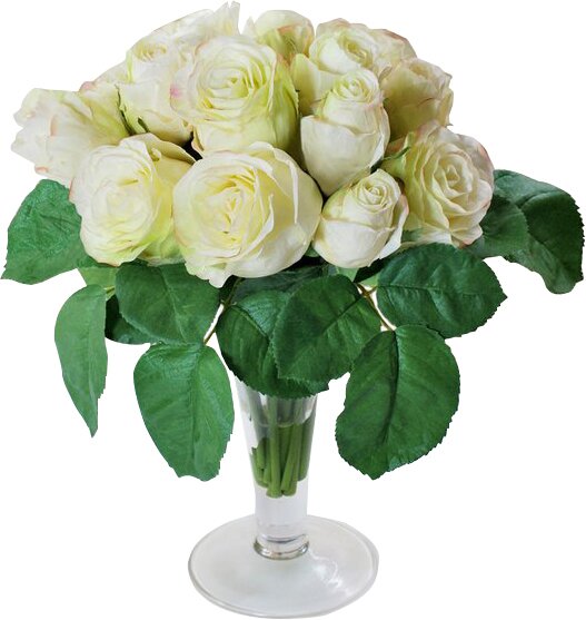 Jane Seymour Botanicals Roses Centerpiece In Decorative Vase And Reviews