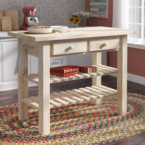 Kailee Kitchen Island With Butcher Block Top By Mistana New Design