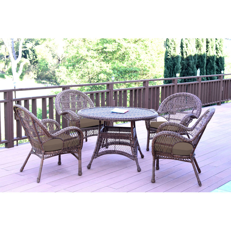 Mangum 5 Piece Dining Set with Cushions
