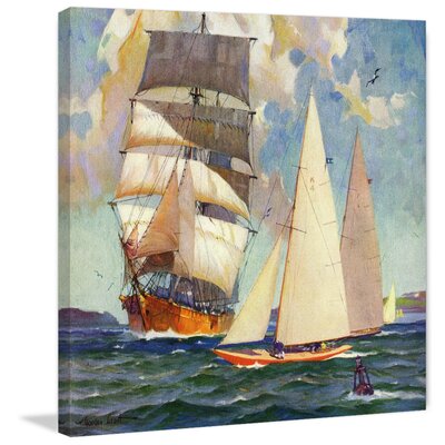 'Busy Waterway' Painting Print on Wrapped Canvas Marmont Hill Size: 48
