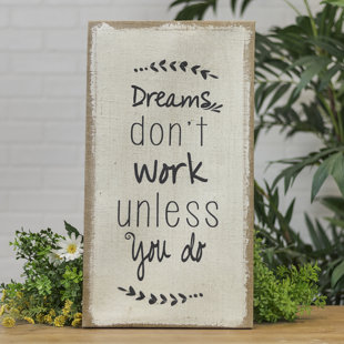 Dream Wall Signs Wayfair Burlap Dream Sign Wall Decor