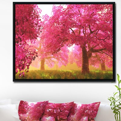 'Mysterious Red Cherry Blossoms' Photograph East Urban Home Size: 32