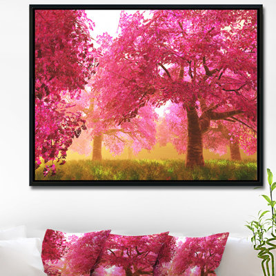 'Mysterious Red Cherry Blossoms' Photograph East Urban Home Size: 32