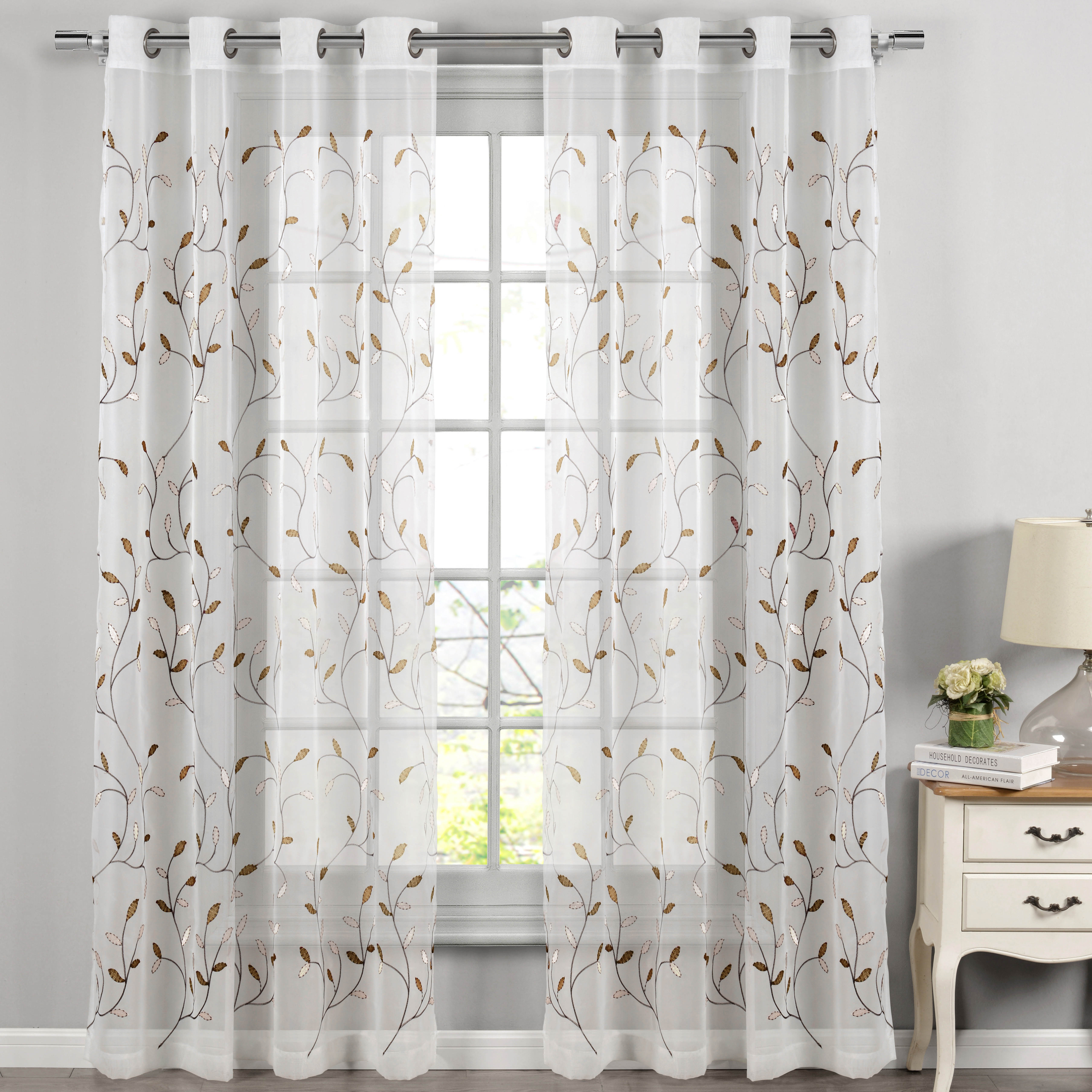 Charlton Home Apatow Wavy Nature Fl Sheer Grommet Single Curtain Charlton Home Apatow Wavy Nature Fl Sheer Grommet Single Curtain Panel Reviews Wayfair