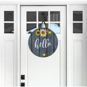 Studio M Hello Flowers Decorative Front Door Sign Wayfair