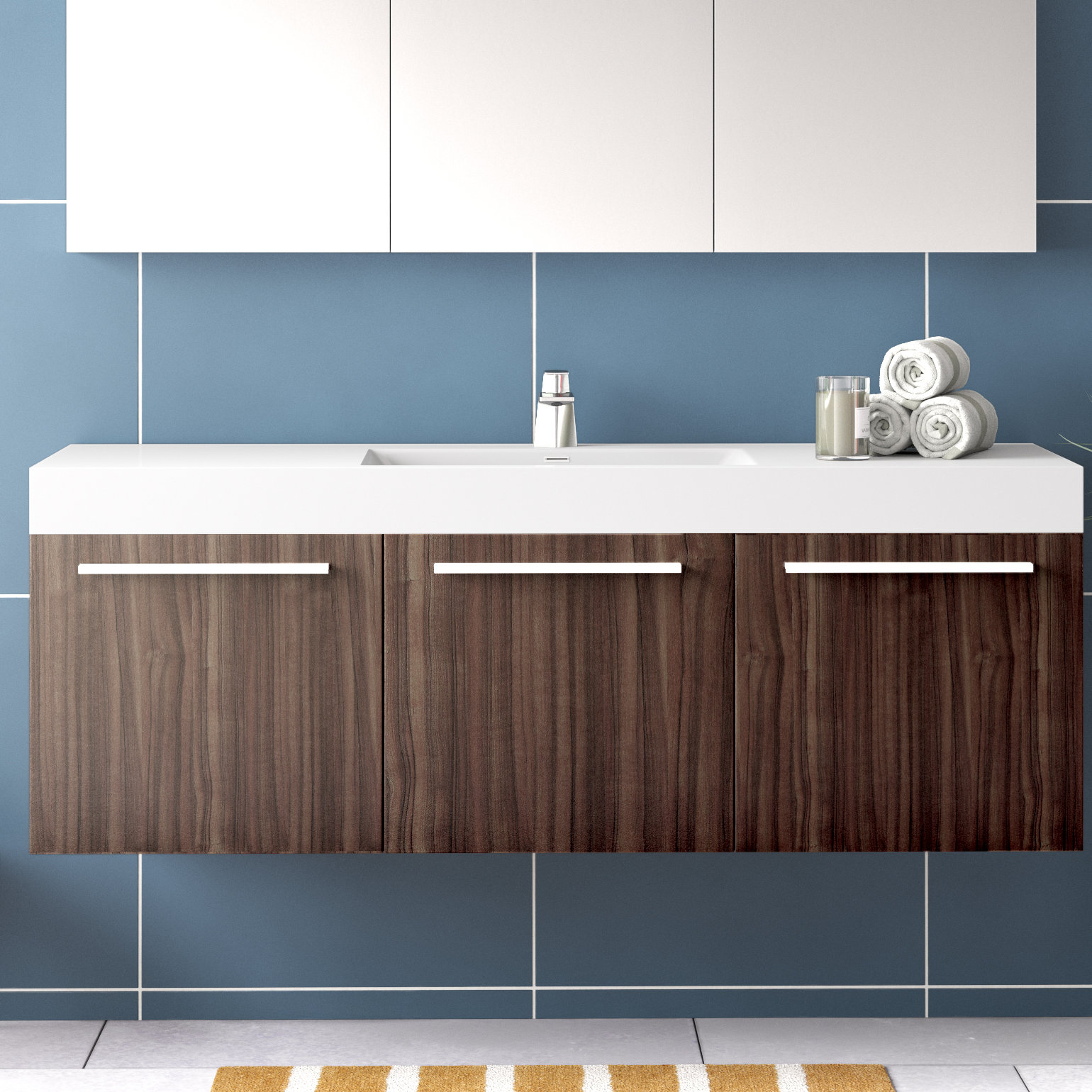 Fresca Senza 60 Vista Single Wall Mounted Modern Bathroom Vanity Set With Mirror Wayfair