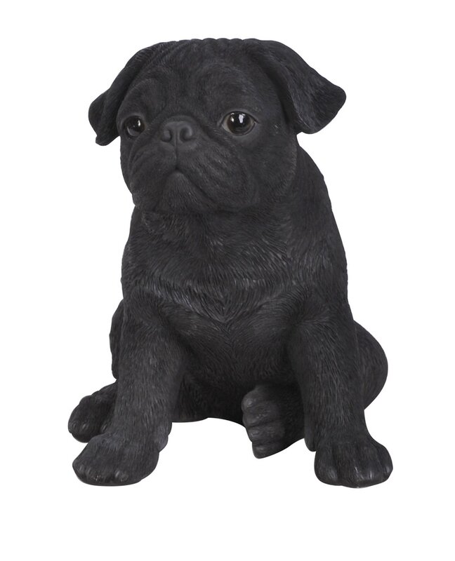 silver pug statue