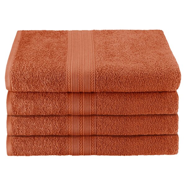 orange bath towels