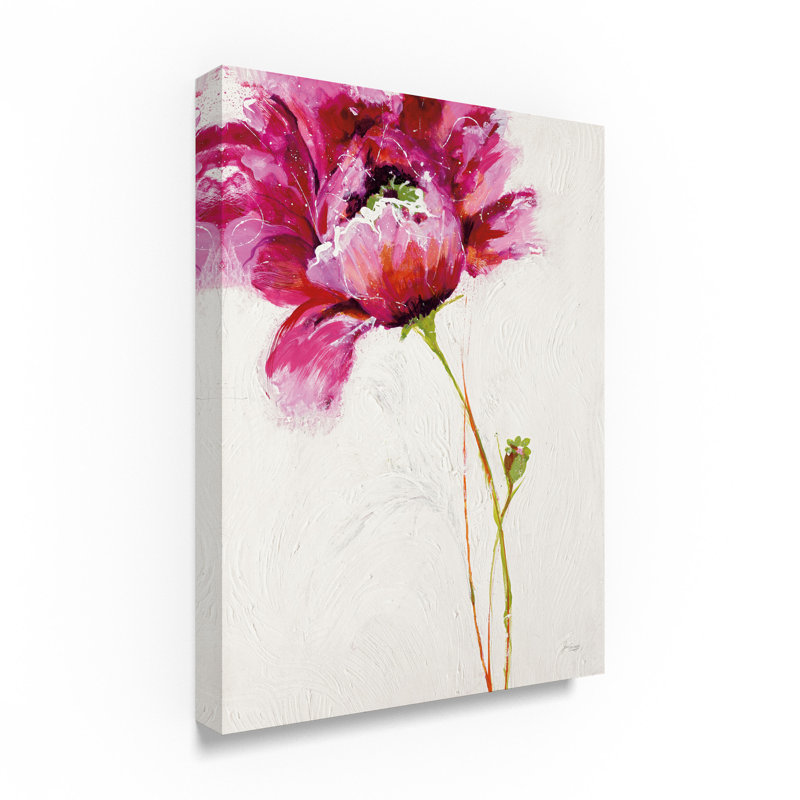 Trademark Art Big Red Blossom Acrylic Painting Print On Wrapped
