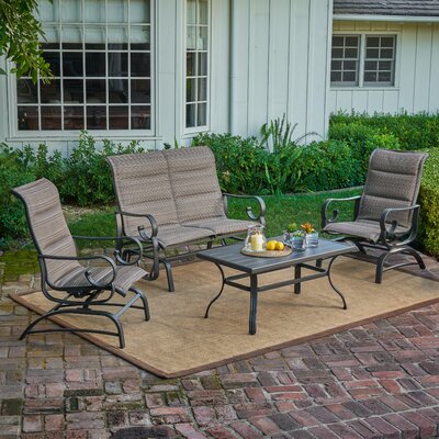 Alcott Hill Leandra Padded Sling 4 Piece Sofa Seating Group Decorating Outside Com