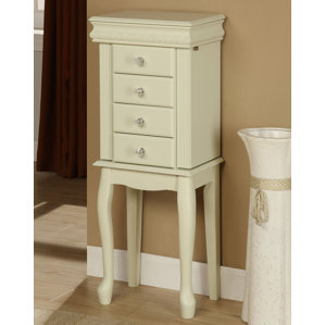 Isacc Free Standing Jewelry Armoire with Mirror by Ophelia & Co.