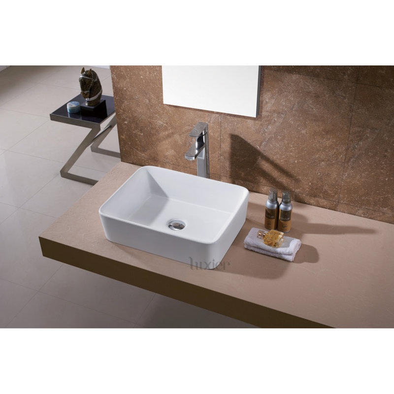 Luxier Ceramic Rectangular Vessel Bathroom Sink & Reviews Wayfair