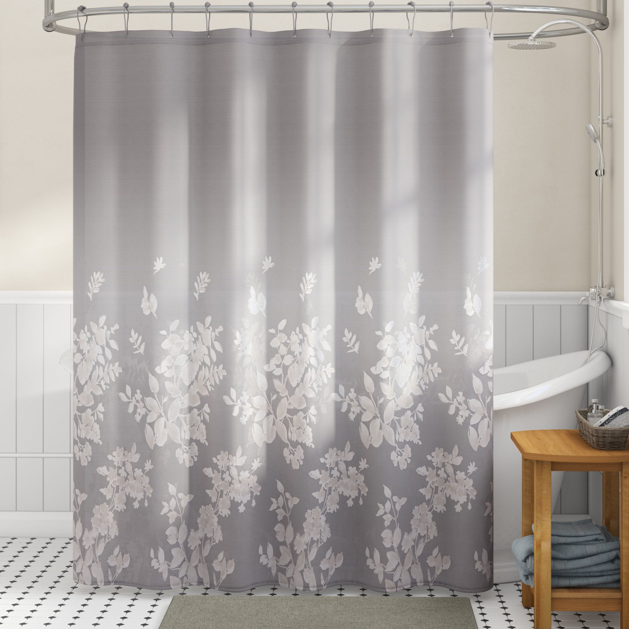 Wash Your Worries Away Shower Decor Polyester Fabric Bathroom Shower Curtain Home Decor Set with Hooks 72X72