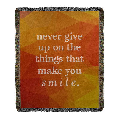 Faux Gemstone Joy and Perseverance Quote Cotton Woven Blanket East Urban Home Size Full Color Amber