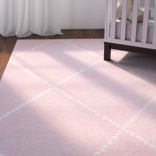 Kids Rugs You Ll Love Wayfair Nat Diamond Hand Tufted Baby Pink Area Rug