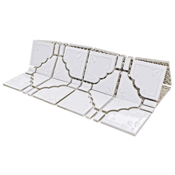 Moonlight Porcelain Mosaic Tile in Glossy White by EliteTile