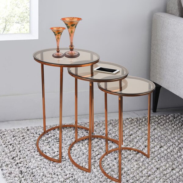 Andie Glass Frame Nesting Tables By Wrought Studio