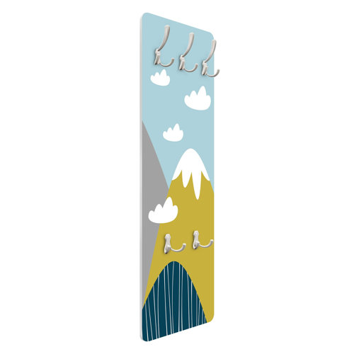 Mountains with Clouds Wall Mounted Coat Rack Symple Stuff