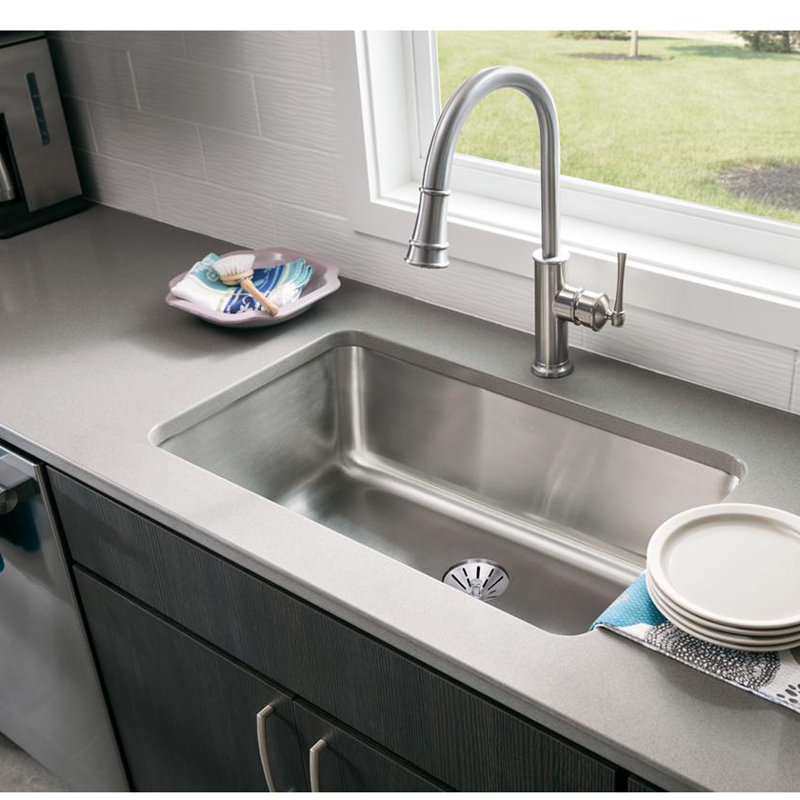Elkay Lustertone 30 5 L X 18 5 W Undermount Kitchen Sink Kit With Perfect Drain Wayfair