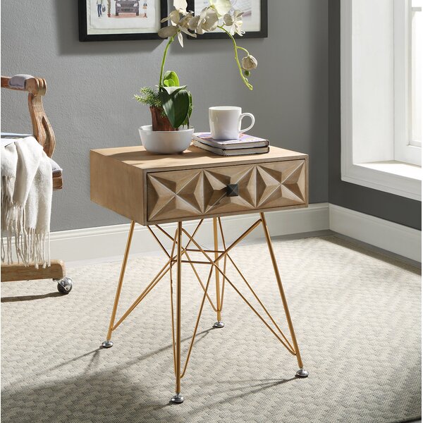Hadfield End Table With Storage By Bungalow Rose