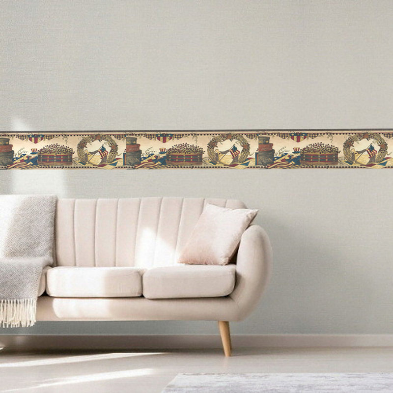 August Grove Dolcie Patriotic American Flag Angel Stars Freedom 15 L X 6 W Wallpaper Border Wayfair
