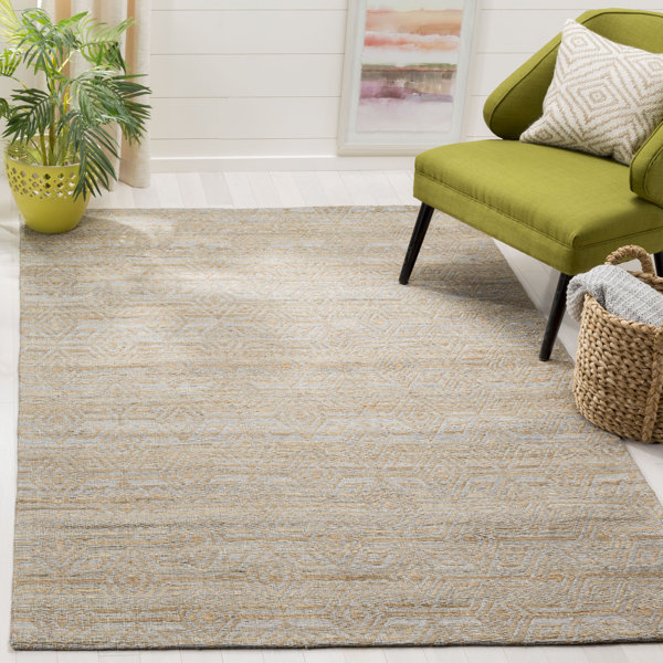 Aderyn Hand-woven Gray/Sand Area Rug by Highland Dunes