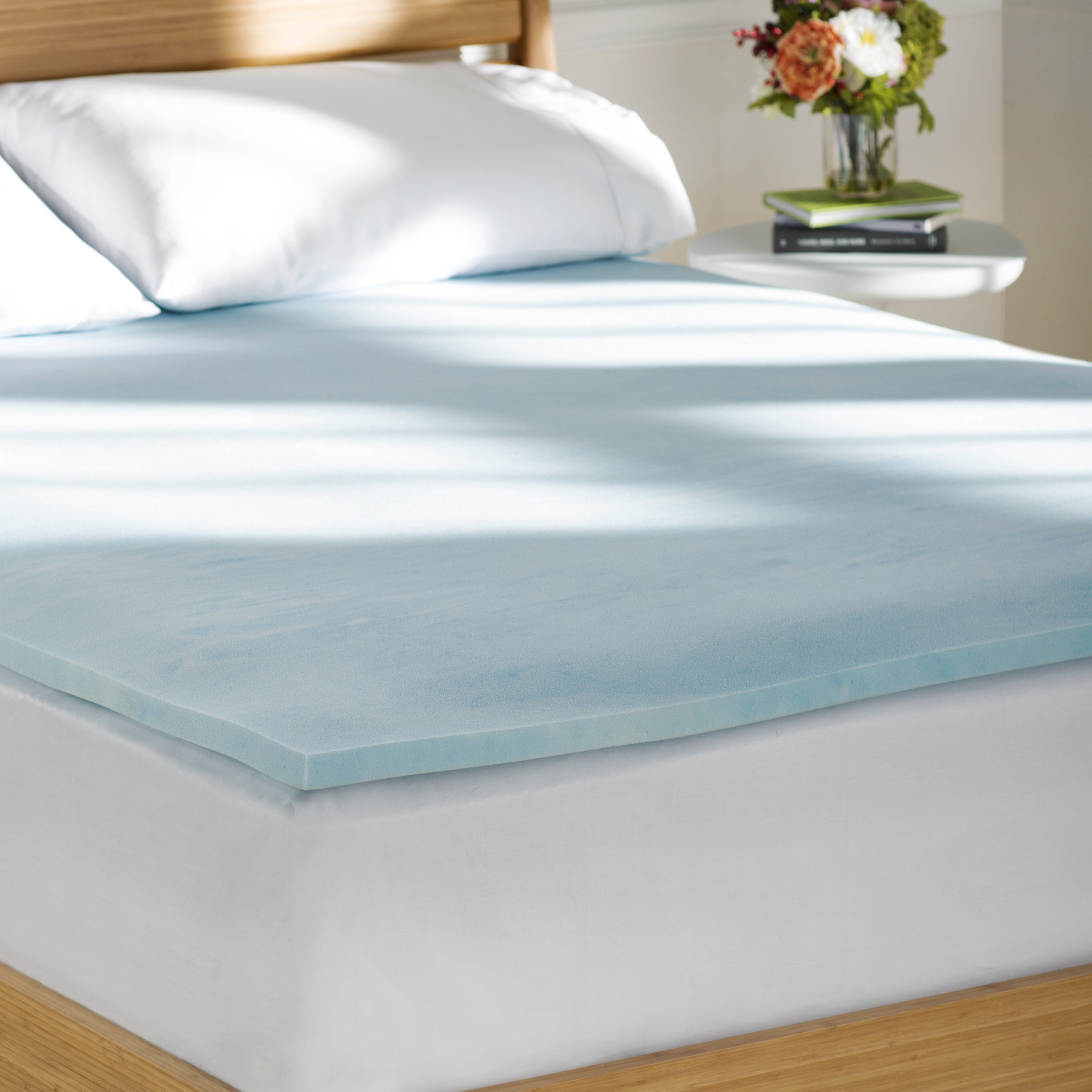 LUCID Comfort Collection Gel Swirl Memory Foam Topper - Blue - On Sale -  Overstock - 15299340