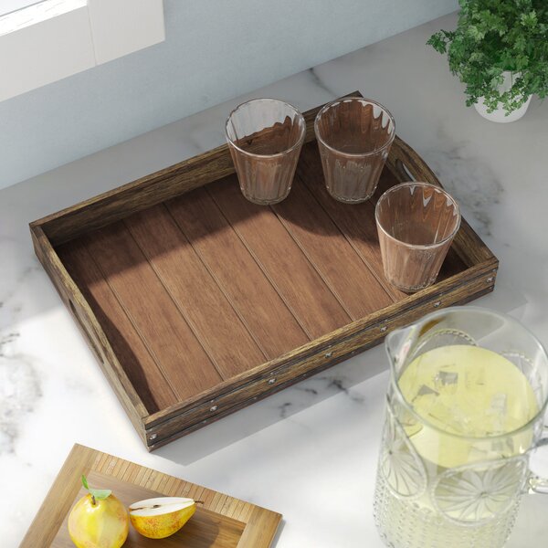 Donna Rectangular Wooden Serving Tray by Gracie Oaks