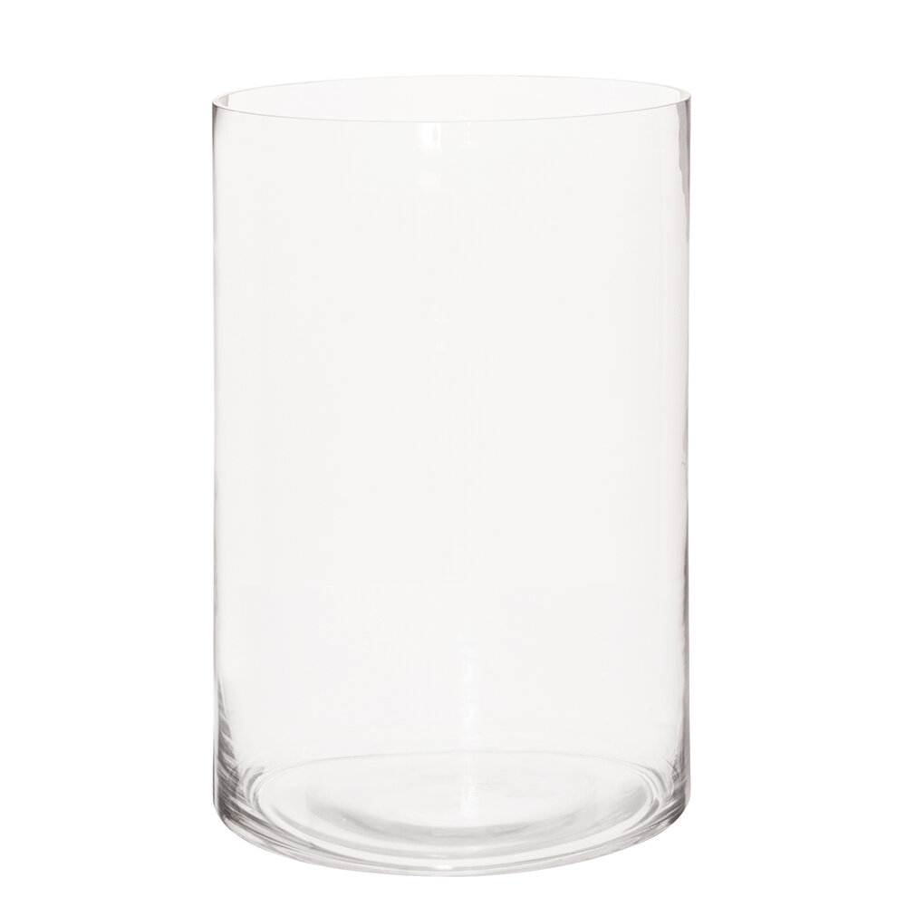 Ivy Bronx Richland Clear Hand Blown Glass Cylinder Floor Vase