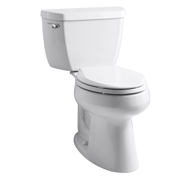 Highline Classic Comfort Height Two-Piece Elongated 1.28 GPF Toilet with Class Five Flush Technology and Left-Hand Trip Lever by Kohler