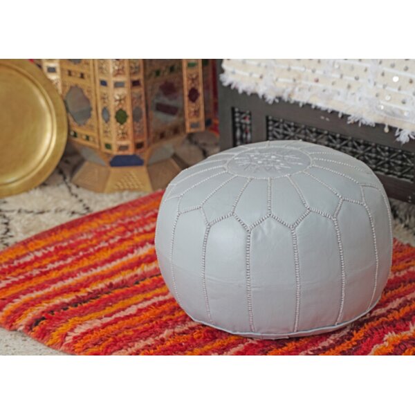 Spada Moroccan Leather Pouf By Bungalow Rose