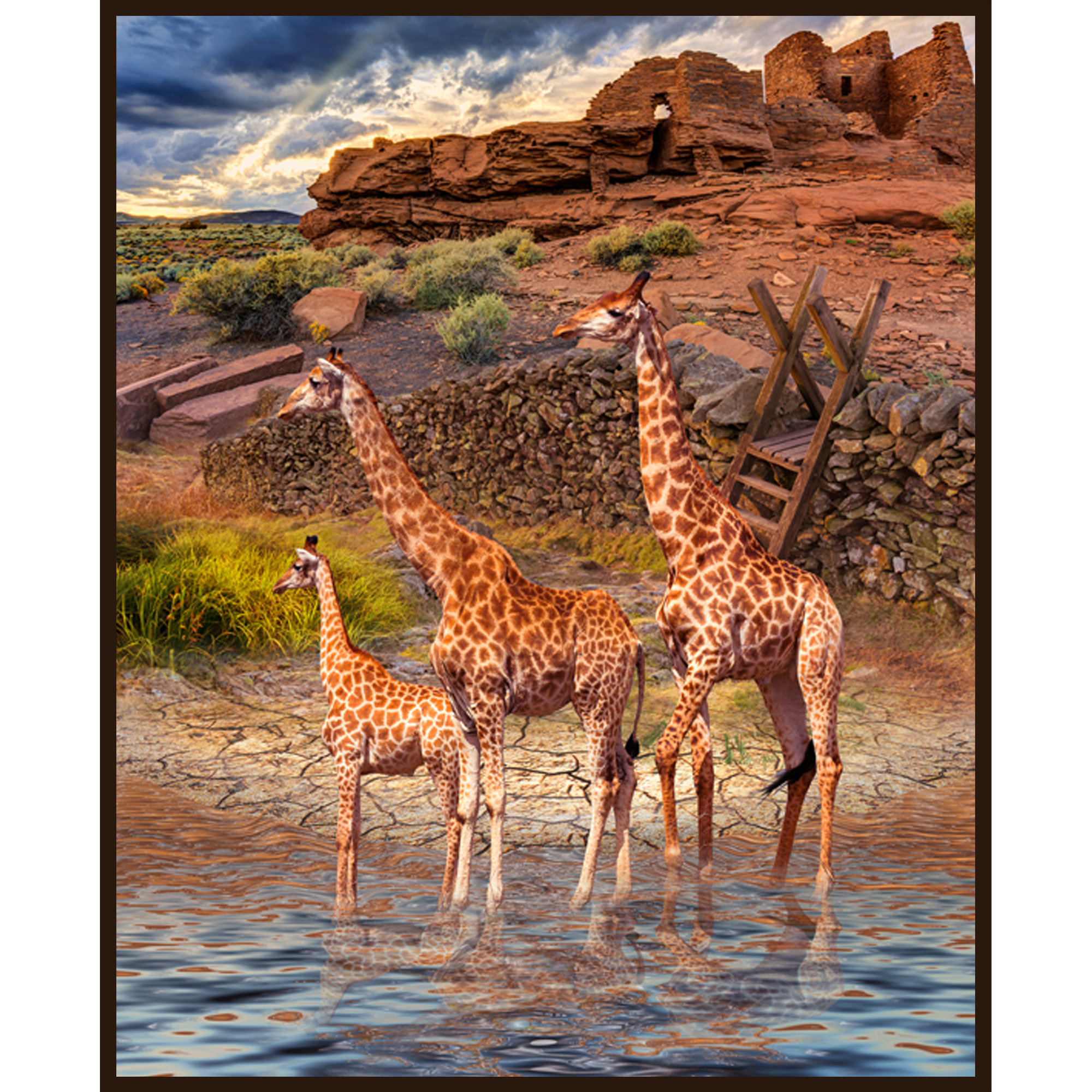 World Menagerie Burwell Giraffe 3d Printed Korean Heavy Plush
