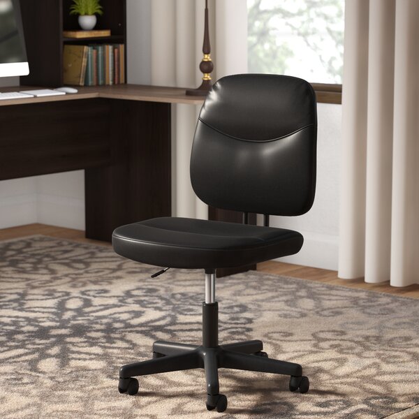 Armless Desk Leather Office Chair by Symple Stuff