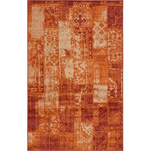 Bryan Stain-resistant Terracotta Area Rug