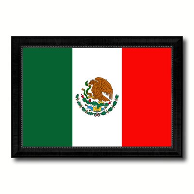 Mexico Country Flag - Picture Frame Graphic Art Print on Canvas Spot Color Art Frame Color: Black, Size: 15