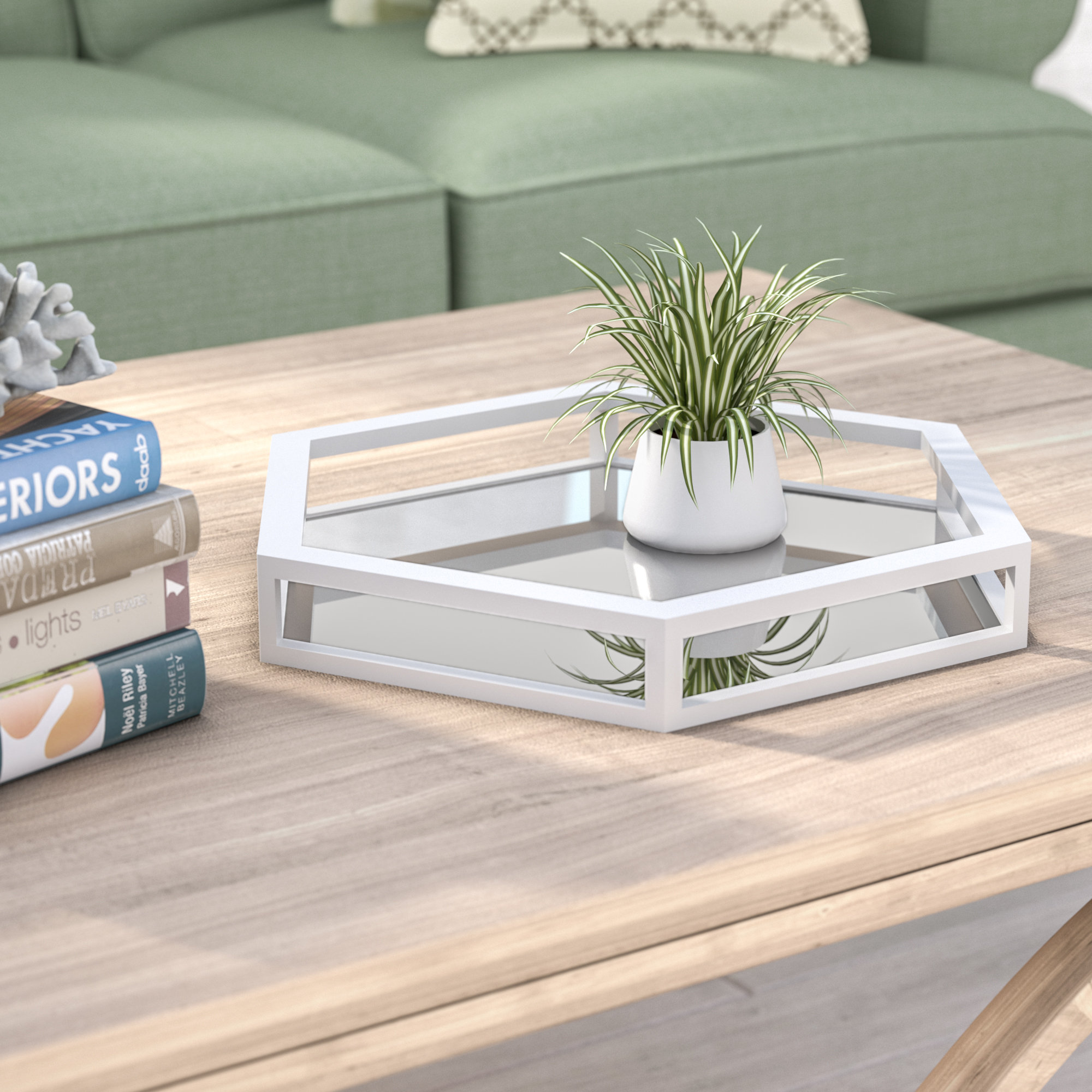 Beachcrest Home Frederica Hexagon Clear Tray Wayfair