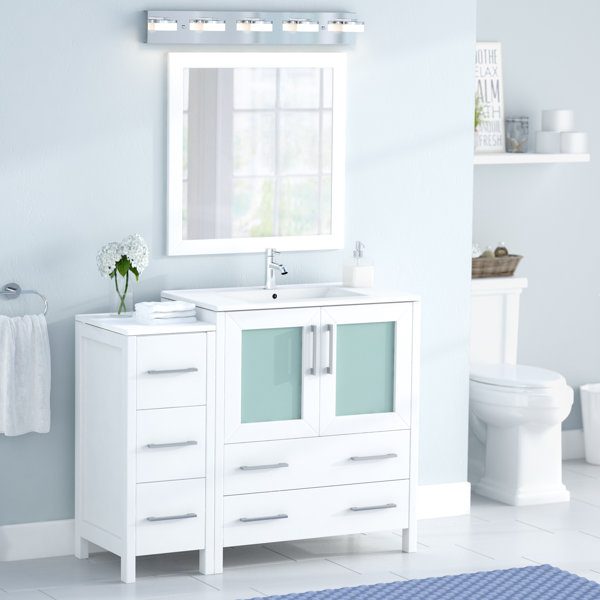 Karson 42 Single Bathroom Vanity Set with Mirror by Wade Logan
