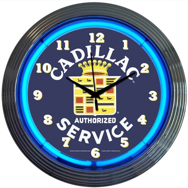 Cars and Motorcycles 15 Cadillac Service Wall Clock by Neonetics