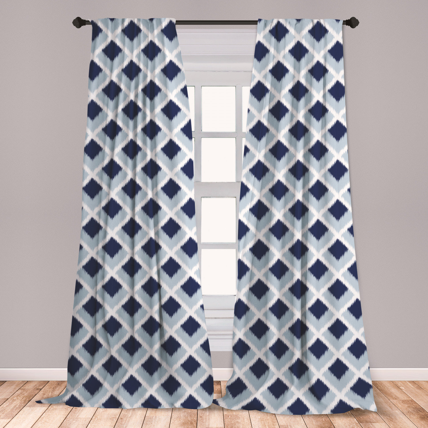 East Urban Home Ambesonne Ikat 2 Panel Curtain Set Traditional