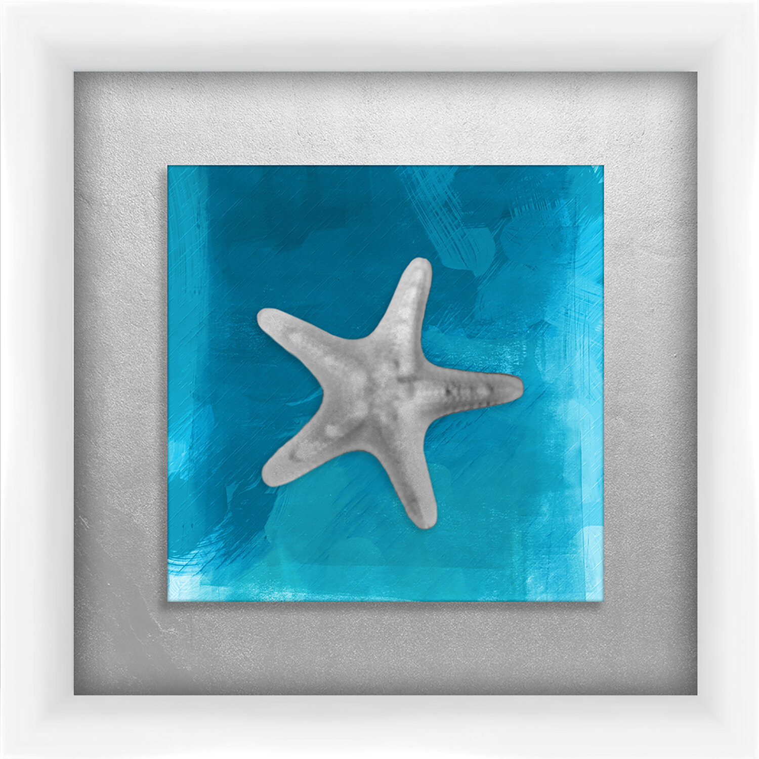 Ptm Images Shadowbox Silver Starfish Wall Decor On Canvas