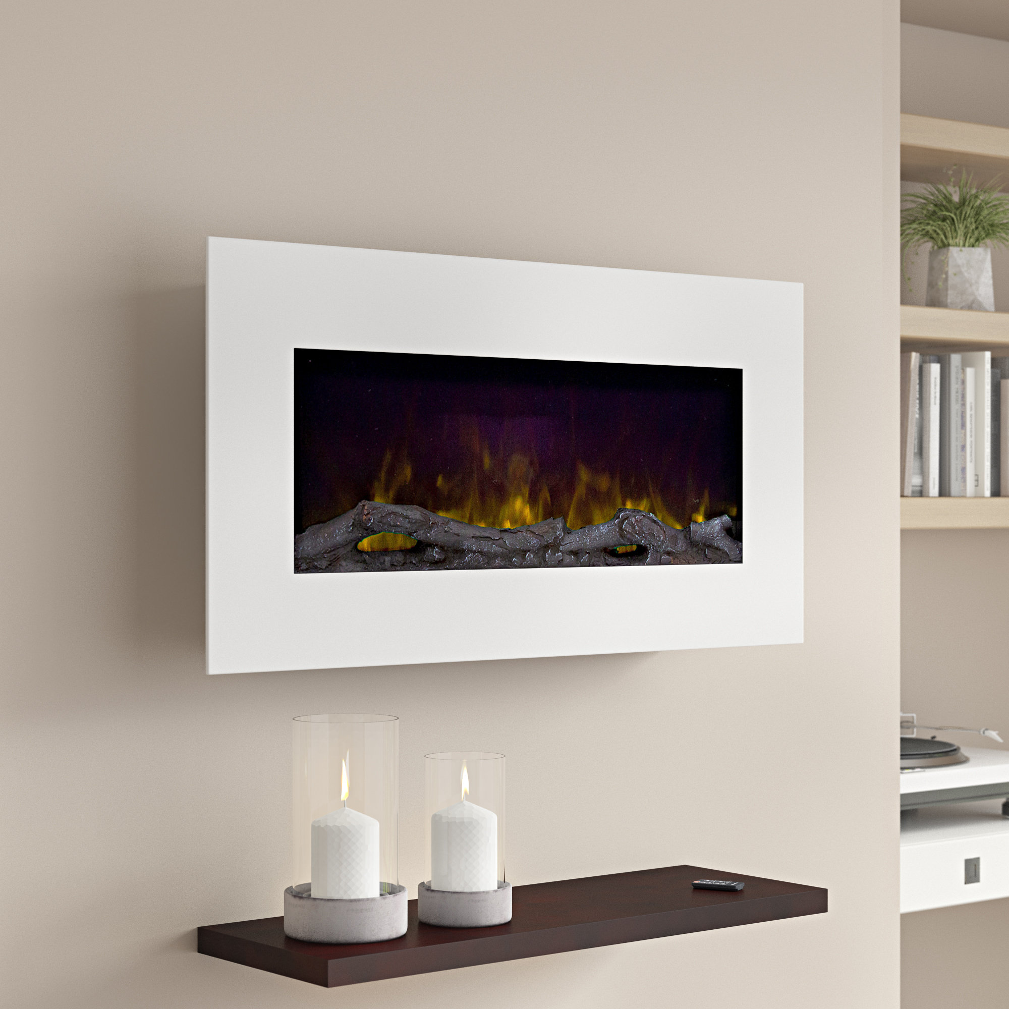Orren Ellis Bedfo Led Wall Mounted Electric Fireplace Reviews