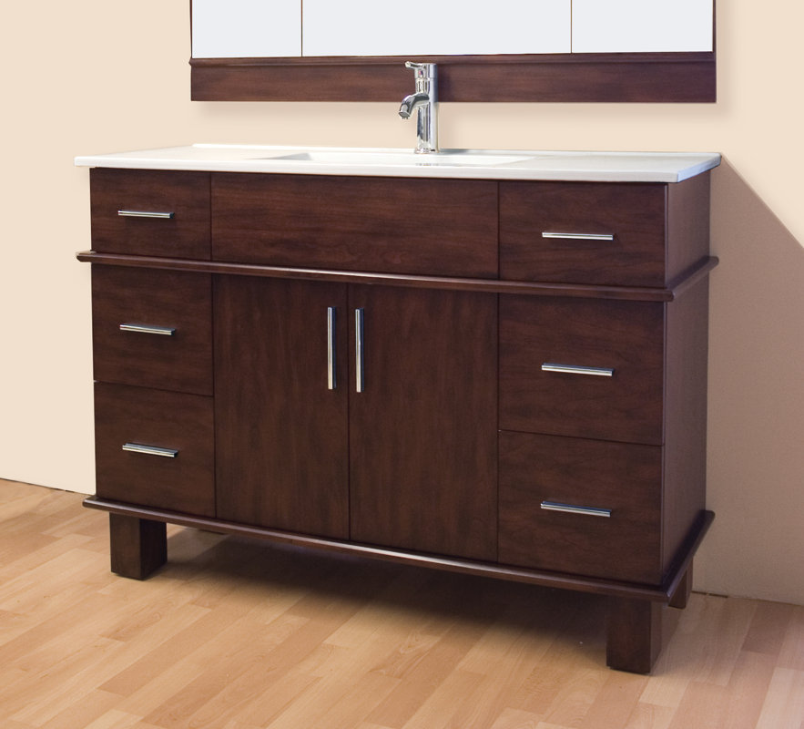 American Imaginations 48" Single Transitional Bathroom Vanity Set