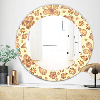 East Urban Home Whirl Geometric Pattern Xii Modern Frameless Wall Mirror Wayfair
