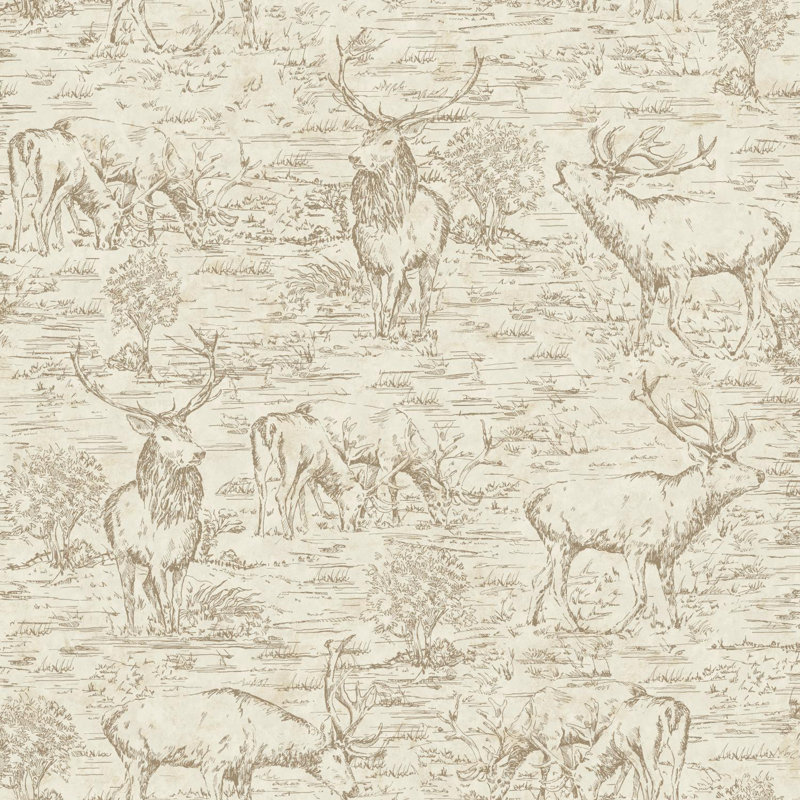 York Wallcoverings Stag 33 L X 20 5 W Toile Wallpaper Roll